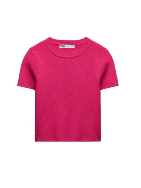 Zara Tops - Zara KNIT CROP TOP FUCHSIA
